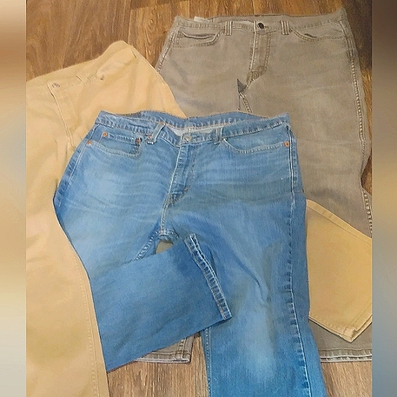 Levi's 511 - 36x30  (3 pair bundle!!)      👖Men' Straight Fit Blue, Grey, Tan. - Picture 2 of 4